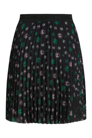 Falda plisada - Negro y verde oscuro