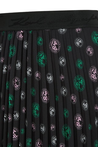 Falda plisada - Negro y verde oscuro