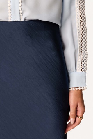 Falda midi - Azul marino
