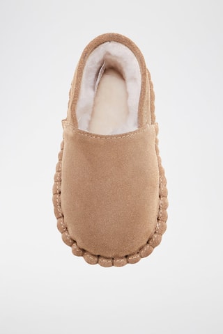 Zapatillas de casa de piel ovina - Beige