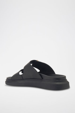 Sandali platform in pelle - Nero