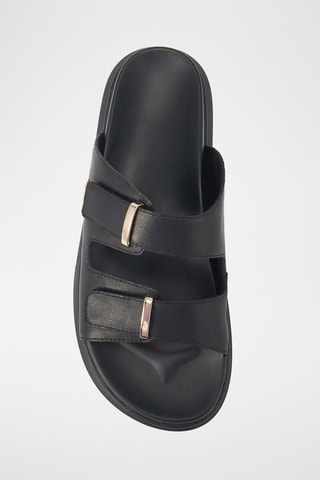 Sandali platform in pelle - Nero