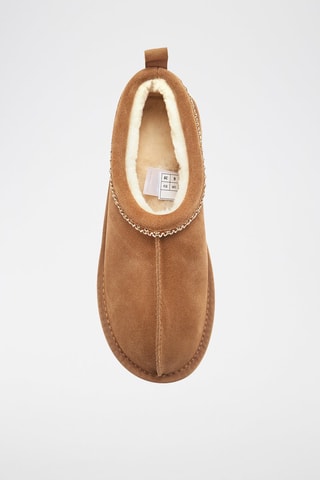 Socas em couro de carneiro - Castanho