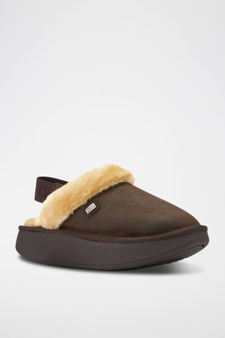 Sandali platform in pelle di montone - Marrone