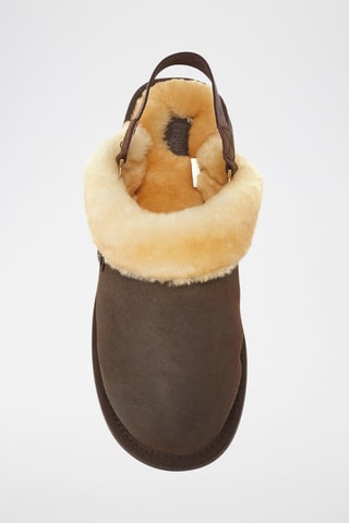 Sandali platform in pelle di montone - Marrone