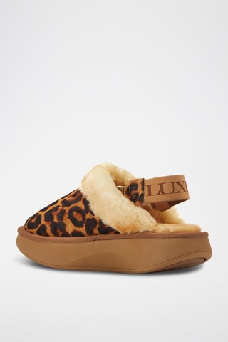 Sandali platform in pelle di montone - Marrone