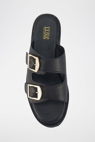 Sandali platform in pelle - Nero