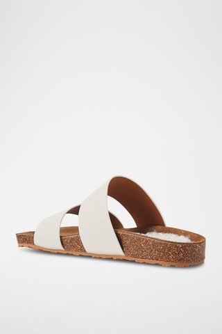 Sandali con zeppa in pelle - Bianco