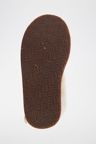 Socas com plataforma em couro de carneiro - Bege