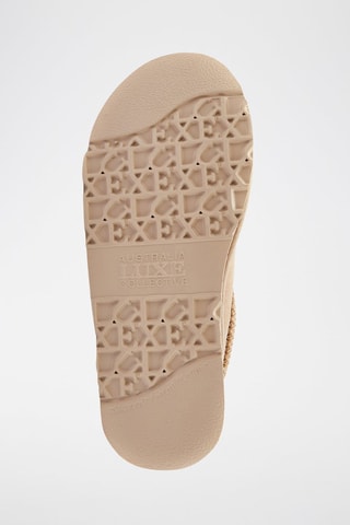 Socas com plataforma em couro de carneiro - Bege