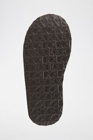 Socas com plataforma em couro e lã de carneiro - Castanho