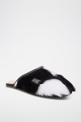 Mules em couro de carneiro - Preto