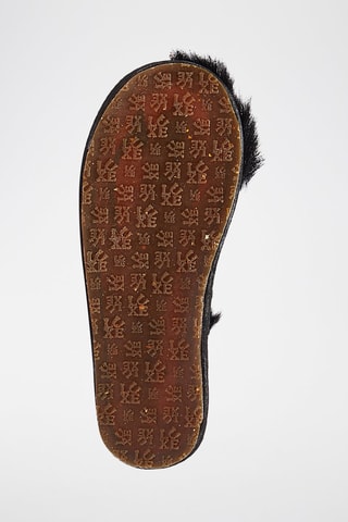 Mules em couro de carneiro - Preto