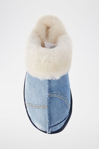 Mules em couro de carneiro - Azul-claro