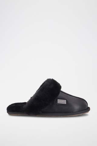 Mules em couro de carneiro - Preto