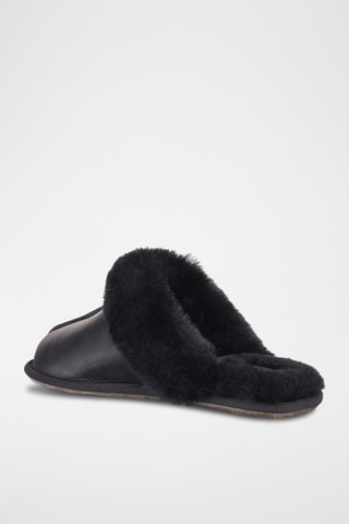 Mules em couro de carneiro - Preto
