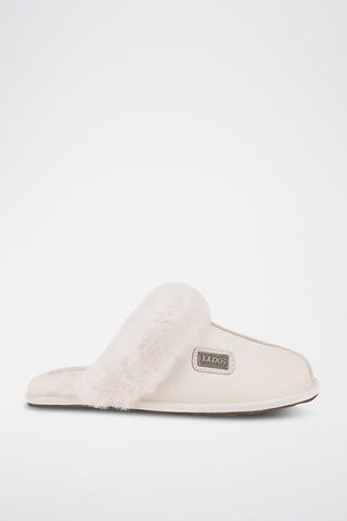 Mules em couro de carneiro - Esbranquiçado