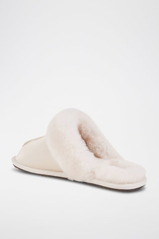 Mules em couro de carneiro - Esbranquiçado