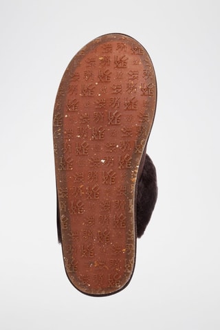 Mules em couro de carneiro - Castanho