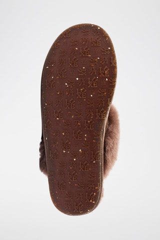 Mules em couro de carneiro - Castanho