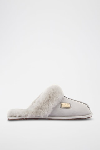 Mules em couro de carneiro - Cinzento-claro