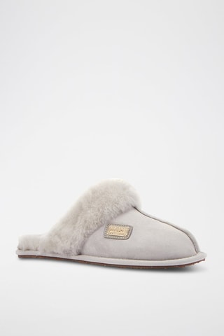 Mules em couro de carneiro - Cinzento-claro