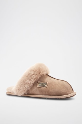 Mules em couro de carneiro - Bege