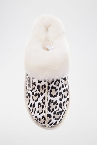 Mules em couro e lã de cordeiro - Branco