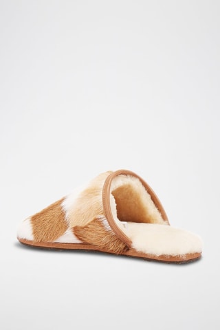 Zapatillas de casa de pelo caprino - Marrón