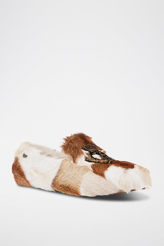 Mocasines de pelo caprino y ovino - Marrón