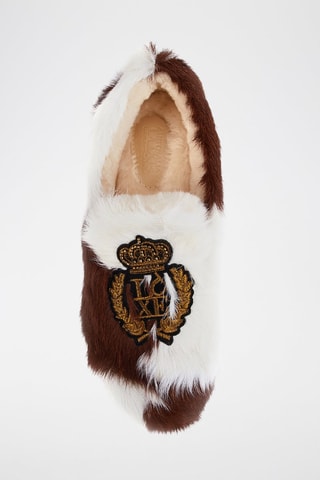 Mocasines de pelo caprino y ovino - Marrón