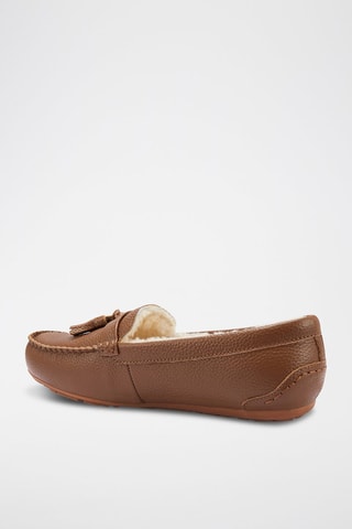 Mocasines de piel forrados - Marrón