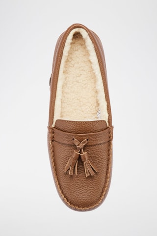 Mocasines de piel forrados - Marrón