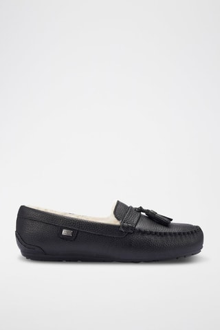 Mocasines de piel forrados - Negro