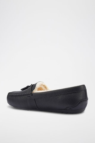 Mocasines de piel forrados - Negro