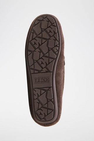 Mocasines de piel ovina nobuk forrados - Marrón