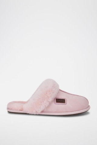 Pantufas em couro de carneiro Rosa