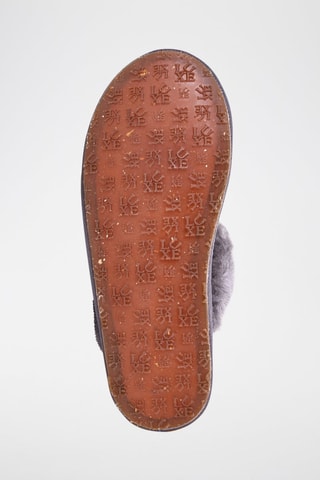 Pantufas em couro de carneiro Cinzento-escuro