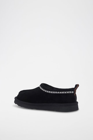 Zapatillas de casa de piel ovina nobuk forradas - Negro