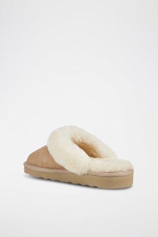 Zapatillas de casa de piel ovina nobuk forradas - Beige