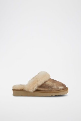 Zapatillas de casa de piel ovina forradas - Dorado
