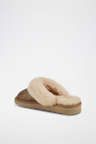 Zapatillas de casa de piel ovina forradas - Dorado