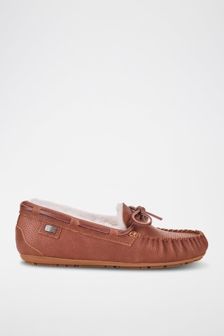 Scarpe da barca imbottite in pelle di montone - Marrone