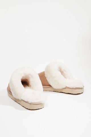 Ciabatte in pelle scamosciata - Beige