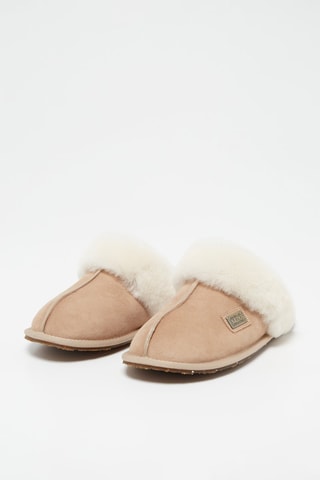 Mules em pele de carneiro - Castanho
