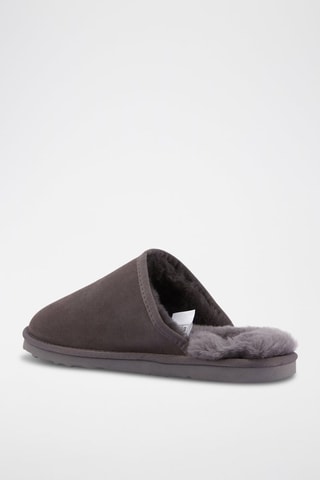 Sandalias de piel ovina forradas - Gris
