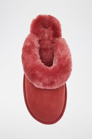 Gevoerde Schapennubuck Muiltjes - Rood