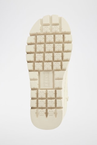 Botas de piel ovina con plataforma - Beige