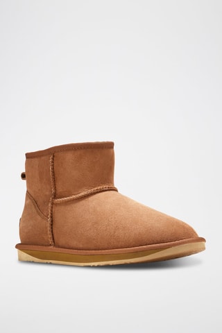 Botas de piel ovina nobuk forradas - Beige