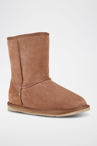 Botas de piel ovina nobuk forradas - Beige